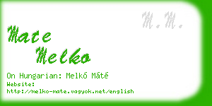 mate melko business card
